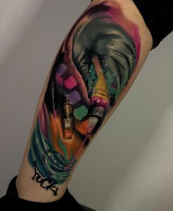 Colorful tattoo in UK