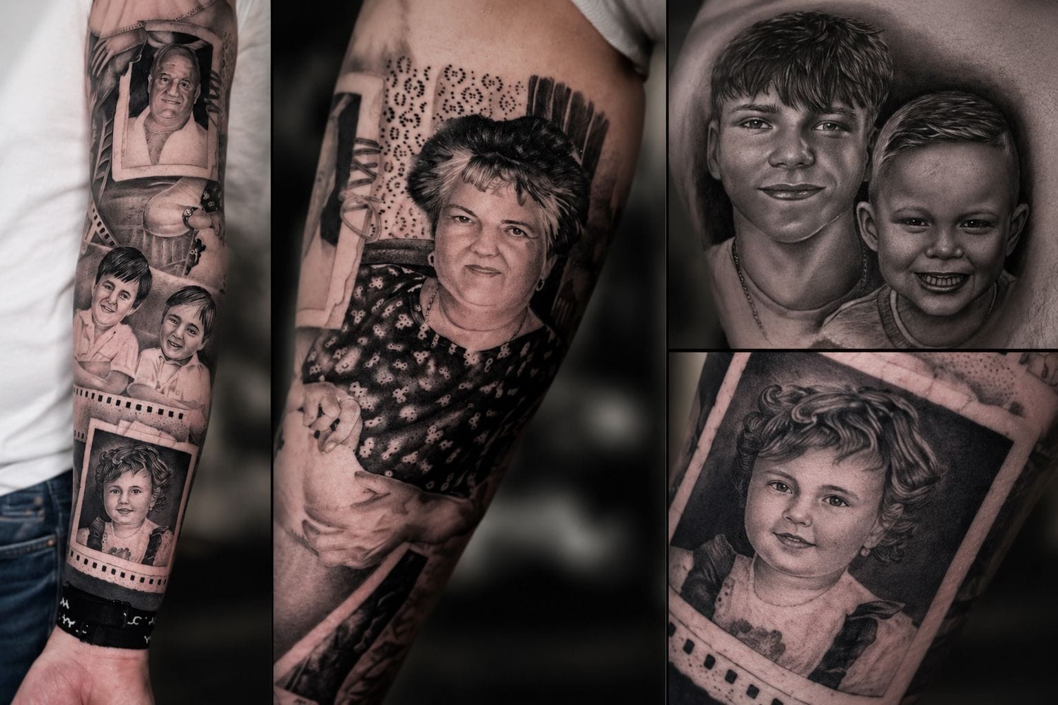 Beautiful portrait memorial tattoo on forearm to honour a loved one