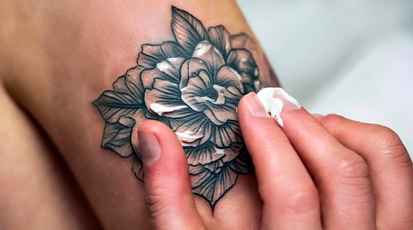 Healthy tattoo healing process with proper tattoo aftercare